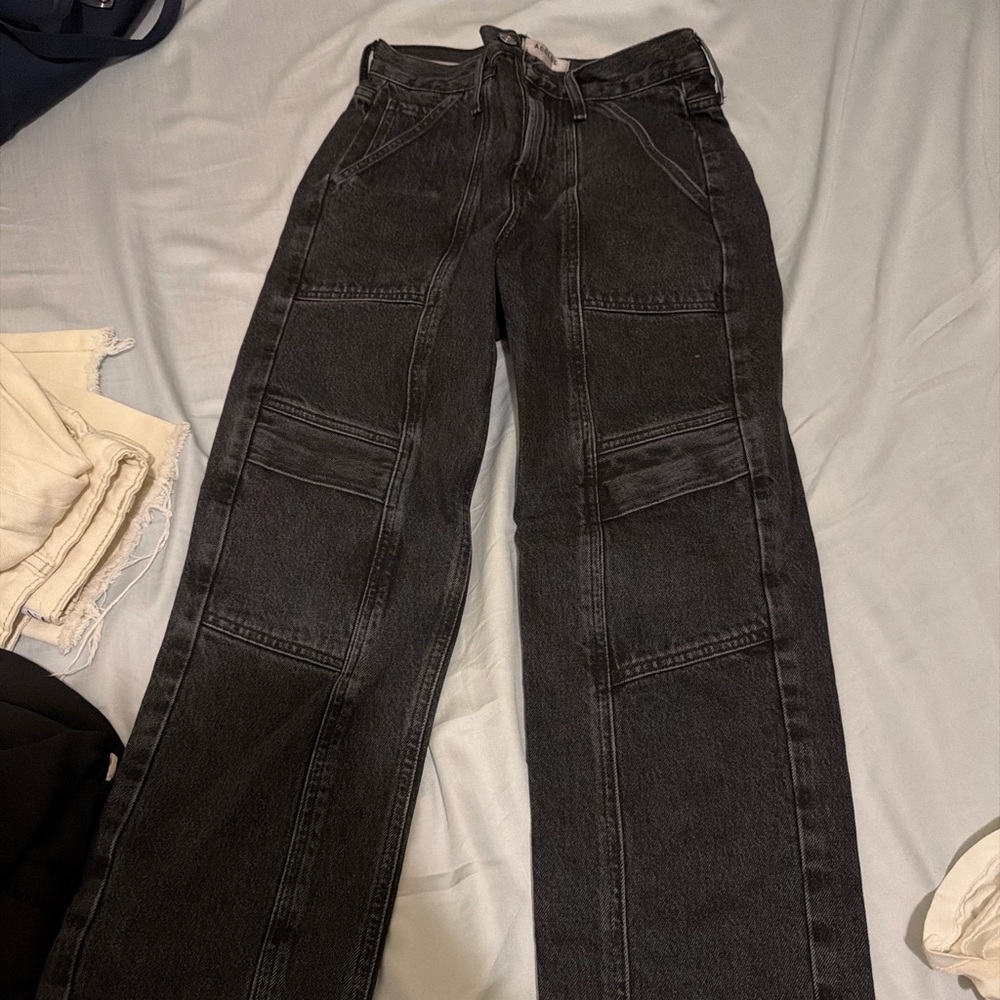 Agolde Black Washed High-Rise Jeans